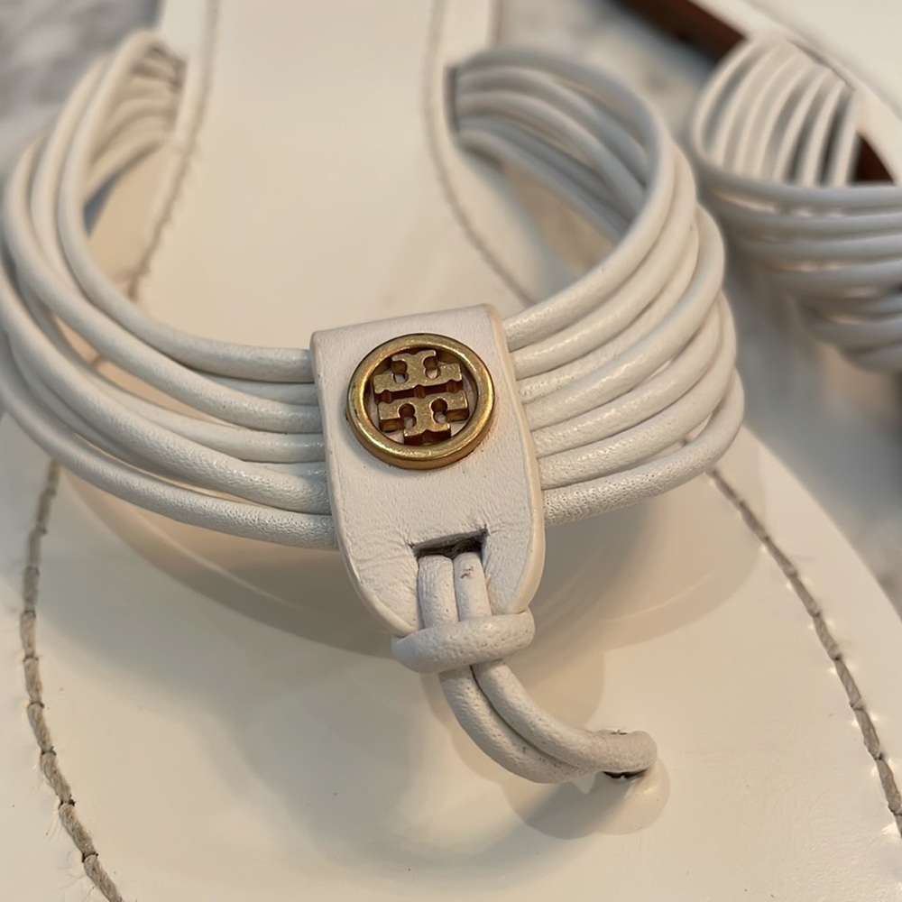 NWT Tory Burch White Leather Thong Sandal/Flip Flop 🩴 Size 7 - with Box - Picture 5 of 13